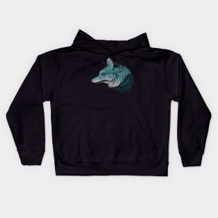 Wolf line lovely blend drawing cute cool colorful Kids Hoodie